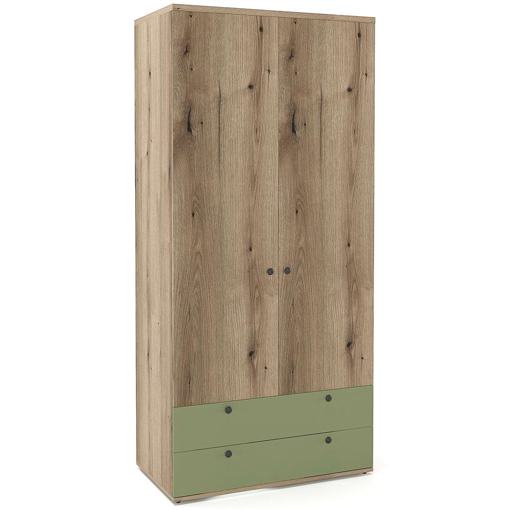 Dulap-Primavera-90-H200-2U2S-polite-Stejar-Pesto_li4t-50 Dulap haine PRIMAVERA 90, H200, 2U2S, bara umerase, Stejar, Pesto - imagine 1