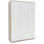 Dulap depozitare haine LINEA 135, A52, H200, 2U-1U-151, 2S BUPO, Oak, Alb