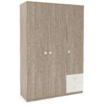 Dulap depozitare haine LINEA 135, A52, H200, 2U-1U-151, 2S BUPO, Oak, Oak/Alb