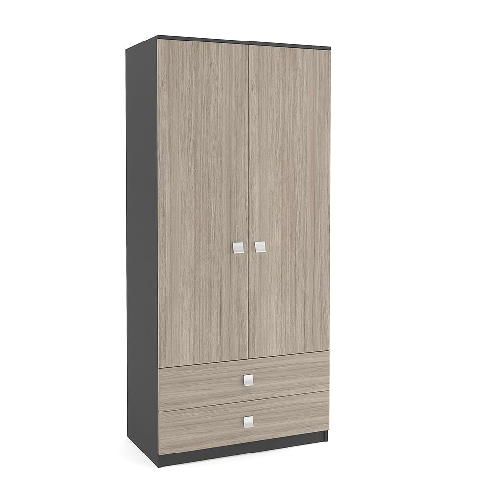 Dulap-haine-LINEA-2U-2S-BU-Antracit-Oak Dulap depozitare haine LINEA 90, A52, H200, 2U-151, 2S BU, Antracit, Oak - imagine 1
