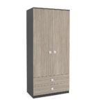 Dulap depozitare haine LINEA 90, A52, H200, 2U-151, 2S PO, Antracit, Oak