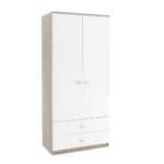 Dulap depozitare haine LINEA 90, A52, H200, 2U-151, 2S PO, Oak, Alb