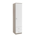 Dulap depozitare haine LINEA 45, A52, H200, 1U-151, 2S PO, Oak, Alb