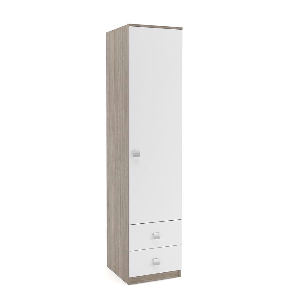 Dulap-haine-LINEA-45-1U2S-polite-Oak-Alb Dulap depozitare haine LINEA 45, A52, H200, 1U-151, 2S PO, Oak, Alb - imagine 1