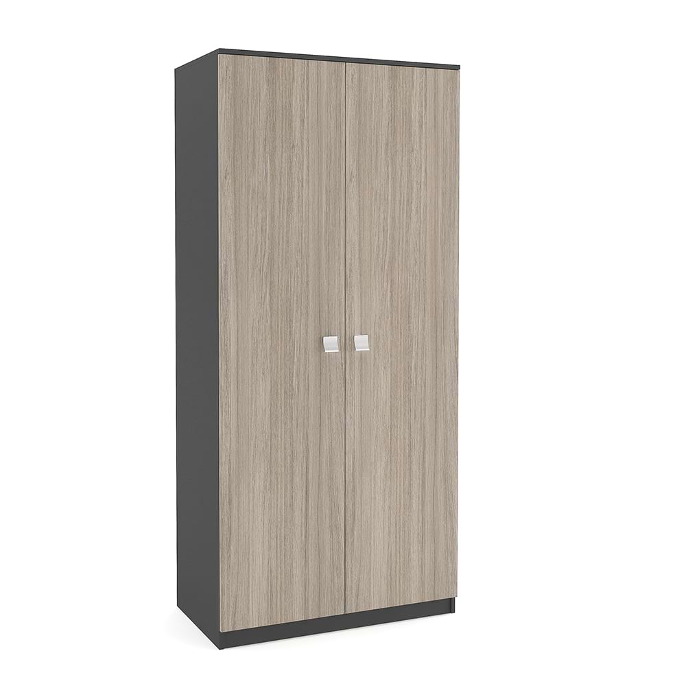 Dulap-haine-Linea-2U-bara-umarase-antracit-oak Dulap depozitare haine LINEA 90, A52, H200, 2U BU, Antracit, Oak - imagine 1