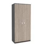 Dulap depozitare haine LINEA 90, A52, H200, 2U PO, Antracit, Oak