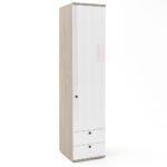 Dulap haine PRIMAVERA 45, H200, 1U2S, polite, Oak, Alb Gloss