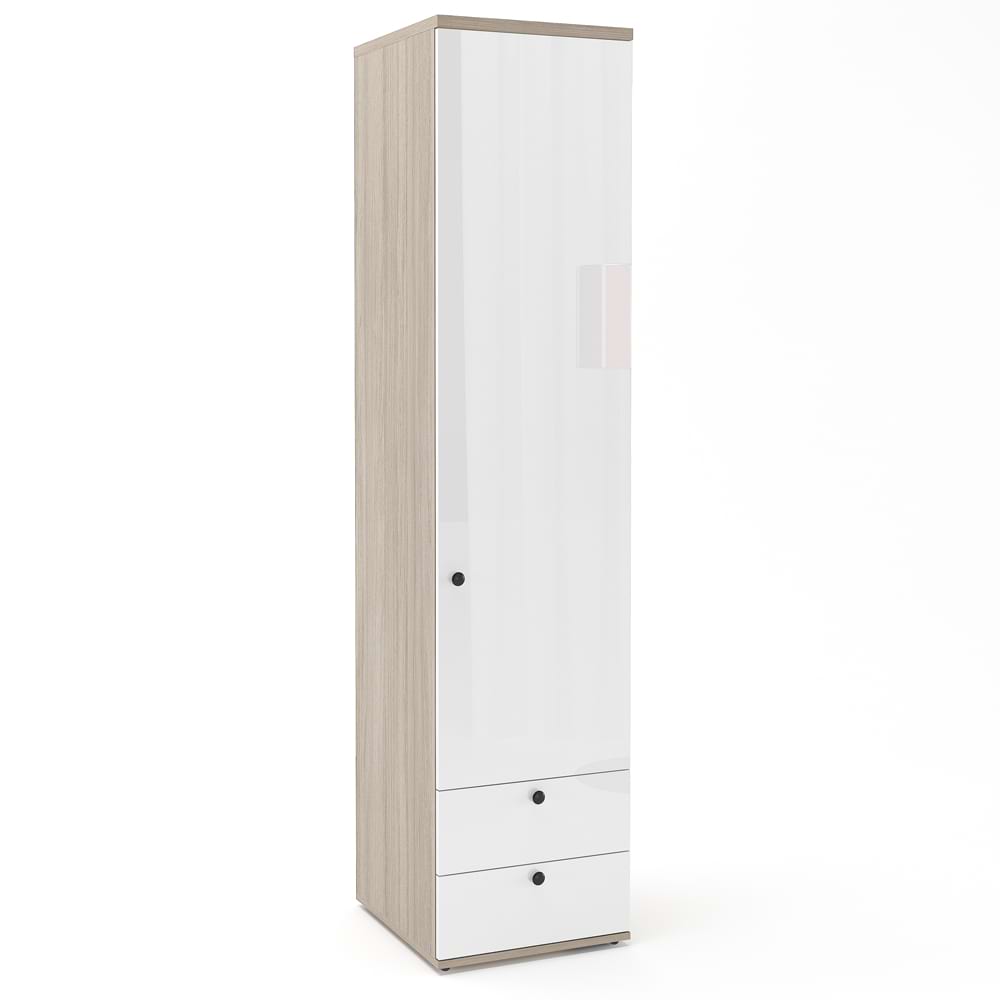 Dulap-haine-PRIMAVERA-45-H200-1U2S-polite-Oak-Alb-Gloss Dulap haine PRIMAVERA 45, H200, 1U2S, polite, Oak, Alb Gloss - imagine 1