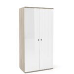 Dulap haine PRIMAVERA 90, H180, 2U, polite, Oak, Alb Gloss