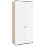 Dulap haine PRIMAVERA 90, H200, 2U, bara umerase, Oak, Alb