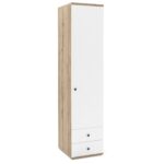 Dulap haine PRIMAVERA 45, H200, 1U2S, polite, Stejar, Alb