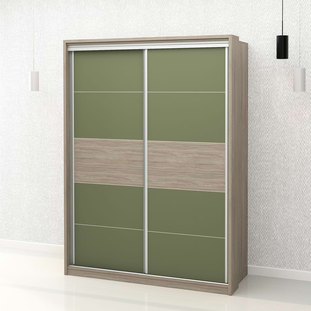 Dulap-haine-usi-culisante-PRIMAVERA-155cm-H205-Oak-pesto-opt Dulap haine usi glisante PRIMAVERA 155, H205, Oak, Pesto - imagine 1