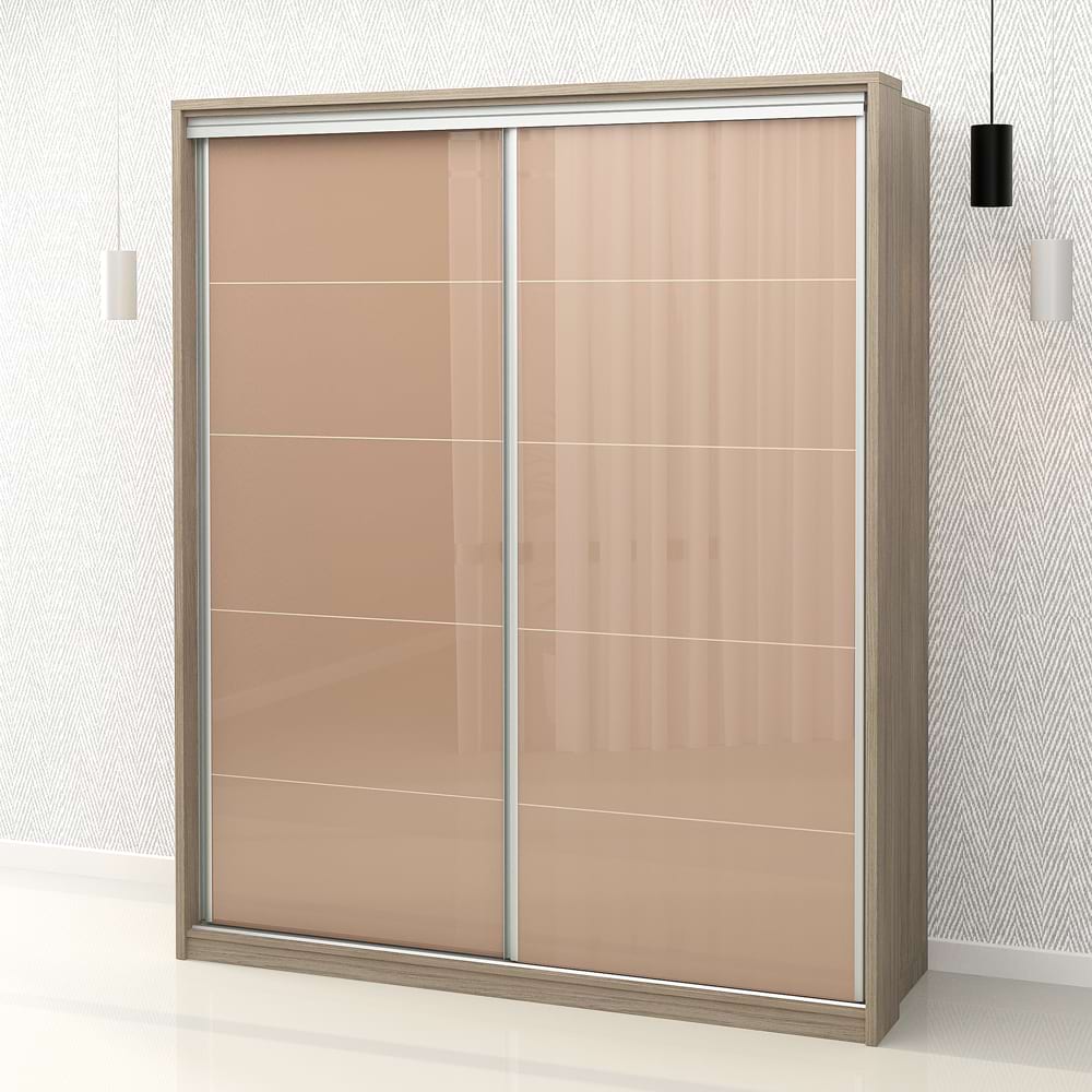 Dulap-haine-usi-culisante-PRIMAVERA-185cm-H225-Oak-Cappuccino-Gloss-opt Dulap haine usi glisante PRIMAVERA 185, H225, Oak, Cappuccino Gloss - imagine 1