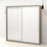 Dulap haine usi glisante PRIMAVERA 205, H205, Oak, Alb Gloss