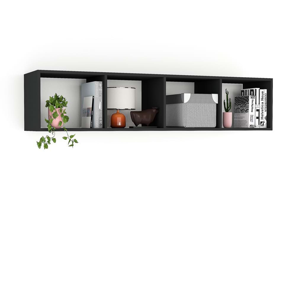 Dulap-suspendat-biblioteca-PRIMAVERA-160-Antracit Dulap suspendat biblioteca PRIMAVERA 160, H35, Antracit - imagine 1