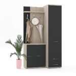 Mobilier hol RIVA4, pantofar dublu, Oak, Antracit