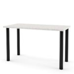 Masa bucatarie DOMINO 122x60, picioare metalice rotunde Negre, blat termic 3 Mozaic F39