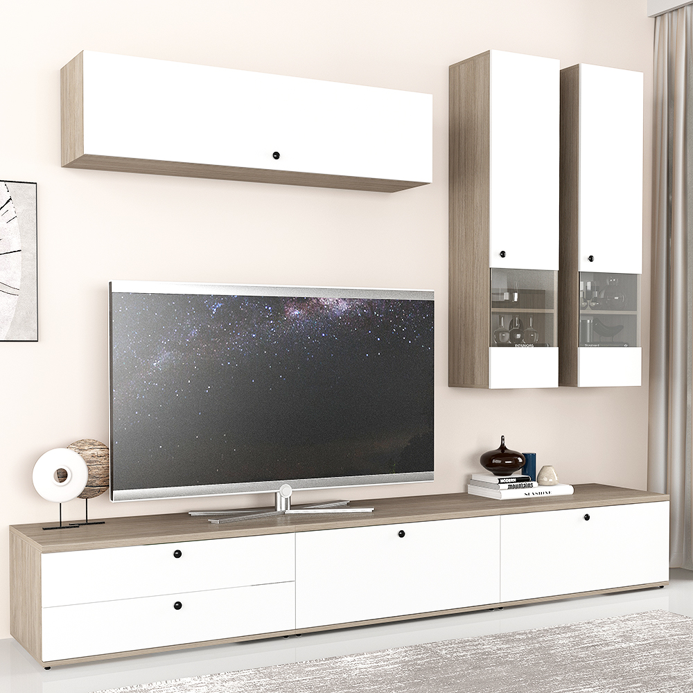 Mobilier-Living-CUBO-A270-Clasic-Oak-Alb_r6d4-j1 Mobilier Living CUBO A270, Clasic, Oak, Alb Gloss - imagine 1