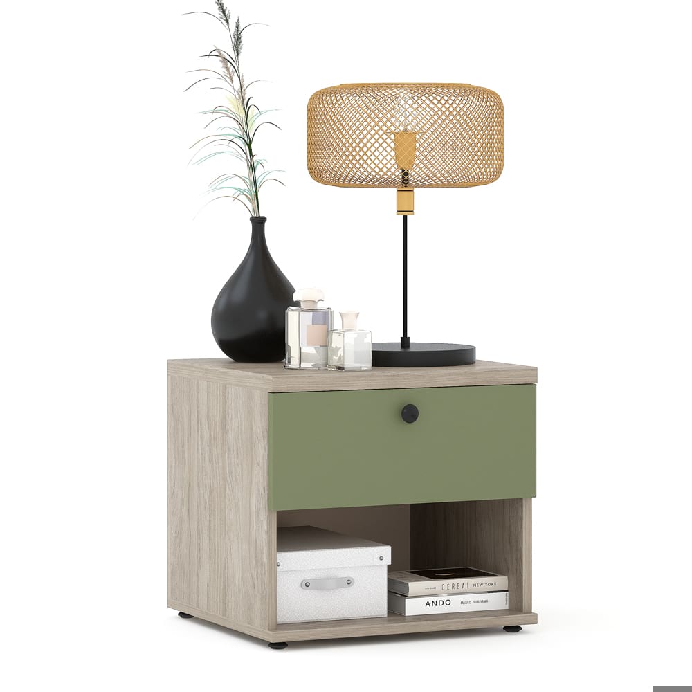Noptiera-PRIMAVERA-1-sertar-Oak-Pesto-opt Noptiera PRIMAVERA 1 sertar, Oak, Pesto - imagine 1