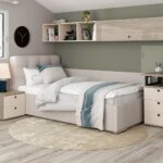 Pat de colt copii GEORGIA Clasic, 90x200, piele eco Alb Fildes
