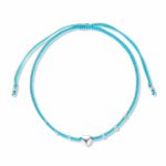 Bratara cu snur Light Blue Heart