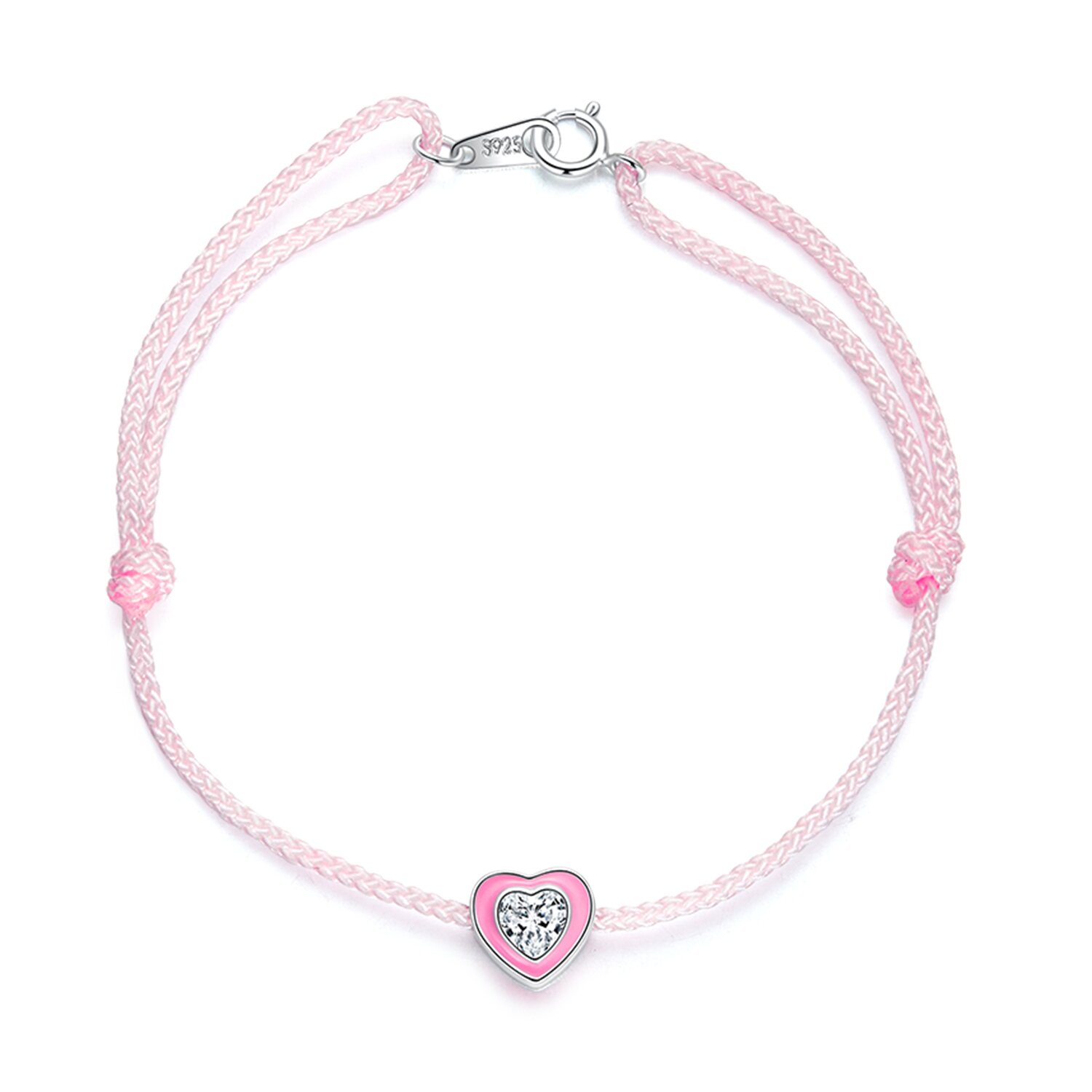 bratara-de-glezna-din-argint-pink-heart-108266-4 Bratara de glezna din argint Pink Heart - imagine 1