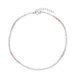 Bratara de glezna din argint Rose Quartz