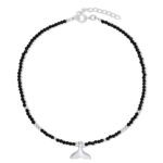 Bratara de glezna din argint SilverÂ Mermaid of Black Spinel