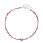Bratara de glezna din argint Silver TurtleÂ of Pink Tourmaline