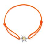 Bratara din argint cu snur Orange Sun