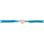 Bratara snur si aur 14k Pink Stripe Heart