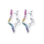 Cercei din argint Big Color Crystal Star
