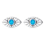 Cercei din argint Blue Evil Eyes