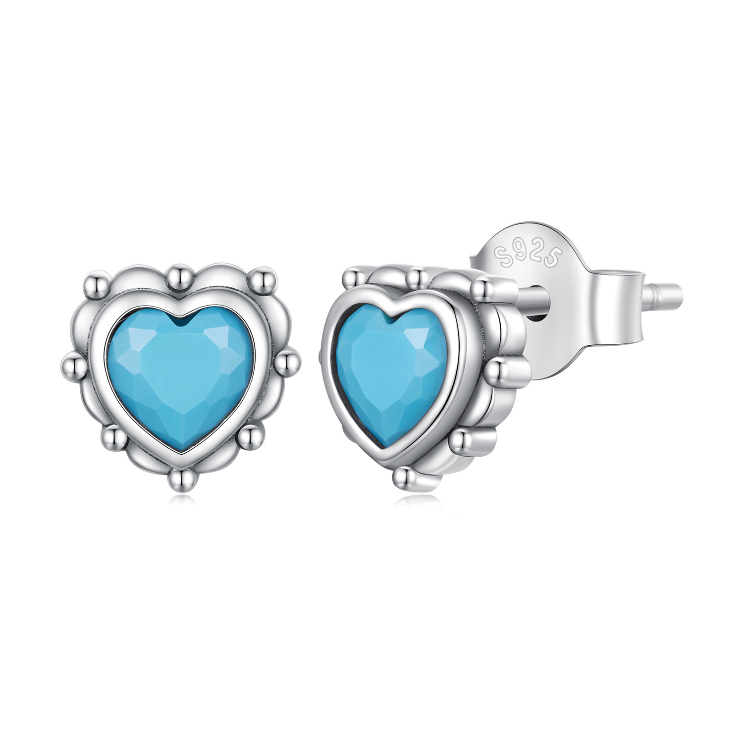 cercei-din-argint-blue-vintage-heart-155055-4 Cercei din argint Blue Vintage Heart - imagine 1