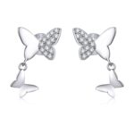 Cercei din argint Chain Butterflies