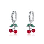 Cercei din argint Cherry Hoops