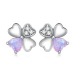 Cercei din argint Clover Colorful Heart