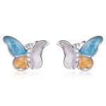 Cercei din argint Colorful Butterflies