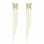 Cercei din argint Elegant Gold Butterfly