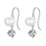 Cercei din argint Elegant Pearls Shine Crystals