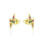 Cercei din argint Golden Flash Studs