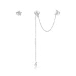 Cercei din argint Little Star & Moon Chain