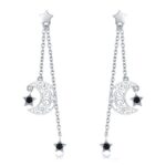 Cercei din argint Moon Chain Drop