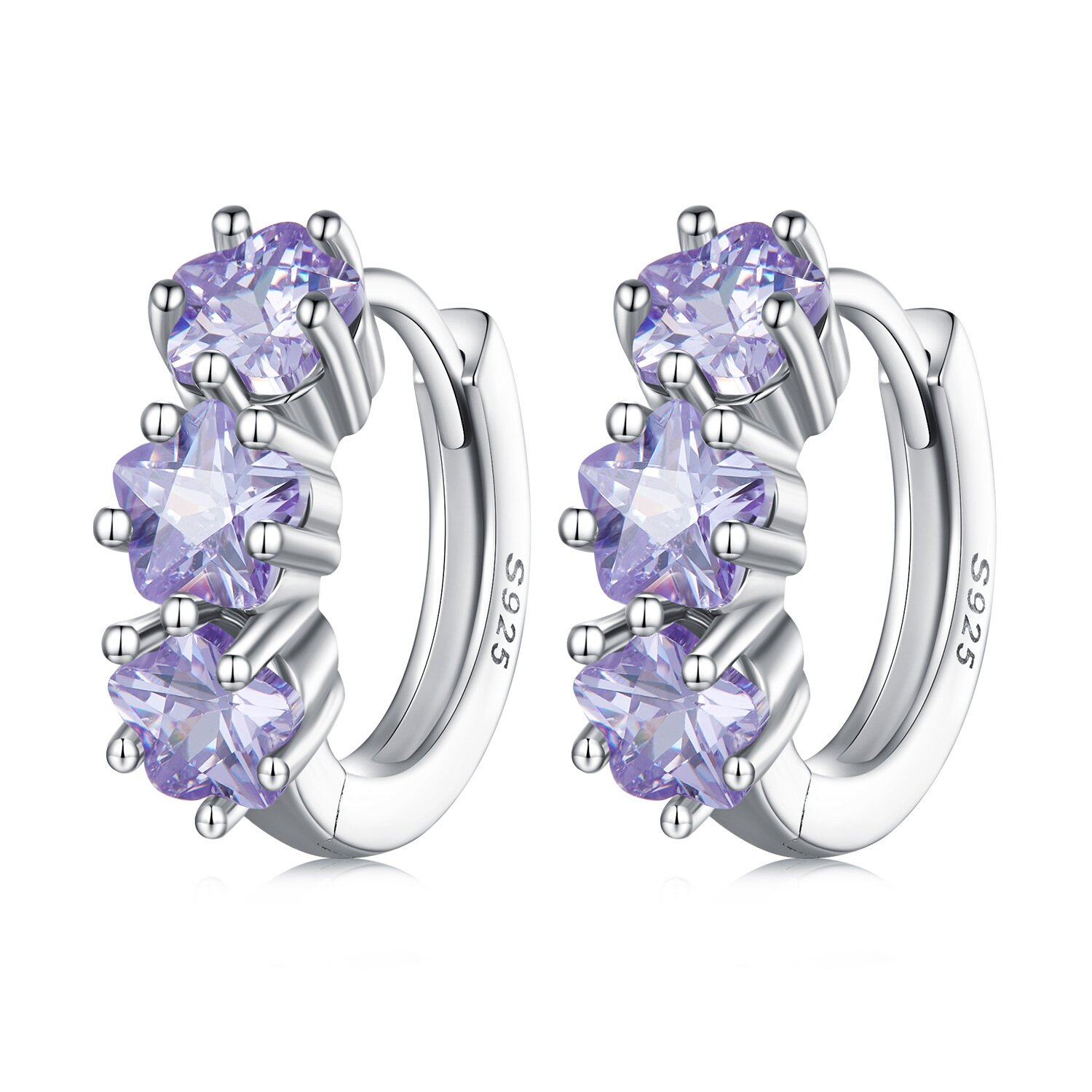 cercei-din-argint-purple-stars-135146-4 Cercei din argint Purple Stars - imagine 1