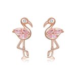 Cercei din argint Rose Gold Flamingo