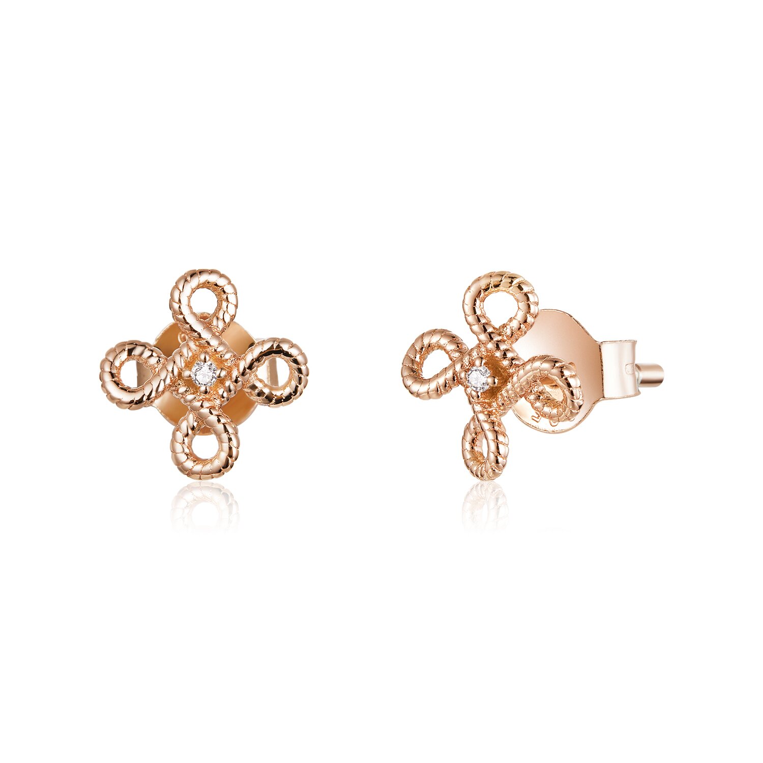 cercei-din-argint-rose-gold-flower-ropes-75580-4 Cercei din argint Rose Gold Flower Ropes - imagine 1