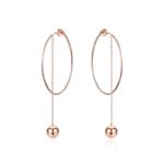 Cercei din argint Rose Gold Hoops & Chain