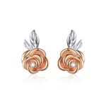 Cercei din argint Rose Gold Little Flower