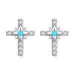 Cercei din argint Starred Cross