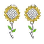 Cercei din argint Studded Sunflowers